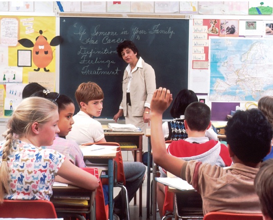 A woman teaching a class.